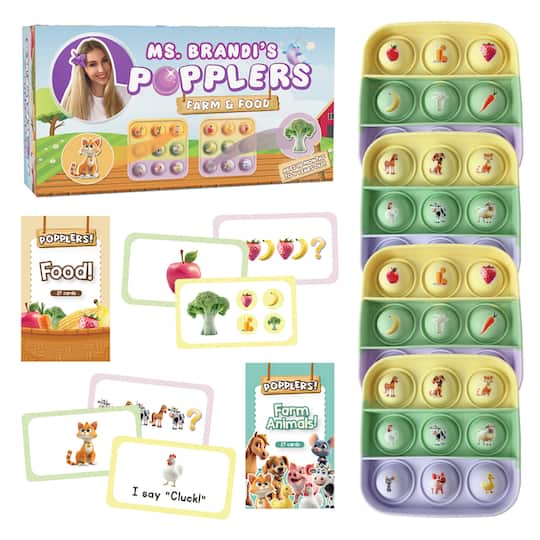 The Fidget Game Ms. Brandi's Popplers Farm & Food Educational Game Set